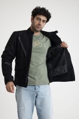 Scudo Alaska Oxford Siyah Kışlık Erkek Motosiklet Ceketi - 4XL