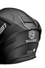 Scudo S1 Full Face Kapalı Güneş Vizörlü Motosiklet Kaskı Ece 22.06 Sertifikalı Mat Siyah