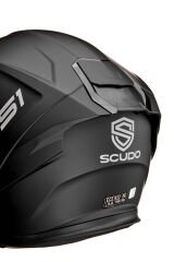 Scudo S1 Full Face Kapalı Güneş Vizörlü Motosiklet Kaskı Ece 22.06 Sertifikalı Mat Siyah XXL