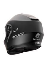 Scudo U1 Modüler Çene Açılır Güneş Vizörlü Motosiklet Kaskı Ece 22.06 Sertifikalı Mat Siyah