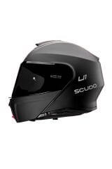 Scudo U1 Modüler Çene Açılır Güneş Vizörlü Motosiklet Kaskı Ece 22.06 Sertifikalı Mat Siyah