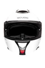 Scudo U1 Modüler Çene Açılır Güneş Vizörlü Motosiklet Kaskı Ece 22.06 Sertifikalı Beyaz XL