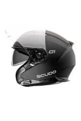 Scudo O1 Open Face Çene Açık Güneş Vizörlü Motosiklet Kaskı Ece 22.06 Sertifikalı Mat Siyah