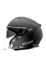 Scudo O1 Open Face Çene Açık Güneş Vizörlü Motosiklet Kaskı Ece 22.06 Sertifikalı Mat Siyah XS