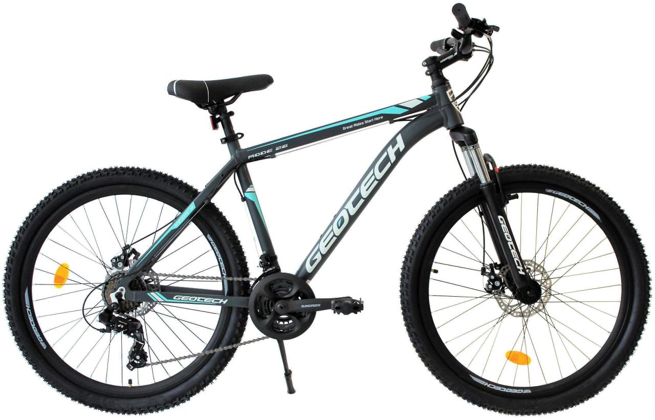 Geotech Mode 26 Econ 3 26 Jant 24 Vites Dağ Bisikleti - Gri/Turkuaz - 46 cm