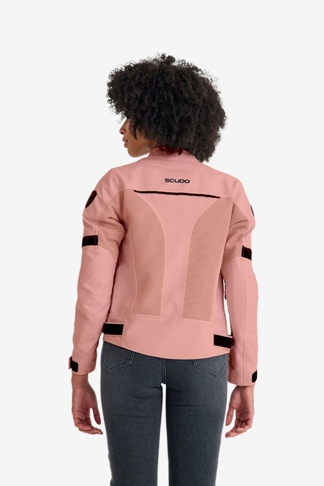 Scudo Paris Pembe Yazlık Fileli Kadın Motosiklet Montu 2XL