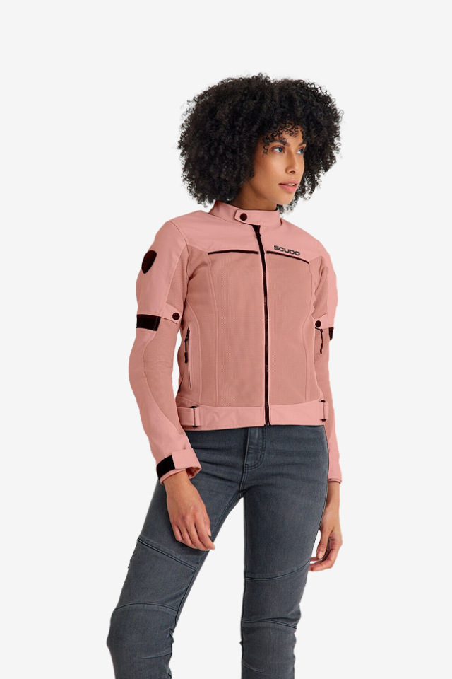 Scudo Paris Pembe Yazlık Fileli Kadın Motosiklet Montu 2XL