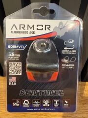 Armor 605MVA 5.5mm 120Db Alarmlı ve Şarjlı Disk Kilidi (Tüm Vespa Modelleriyle Uyumludur)