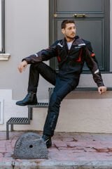 Scudo Madrid 3 Mevsim Erkek Motosıklet Montu - Siyah Kırmızı