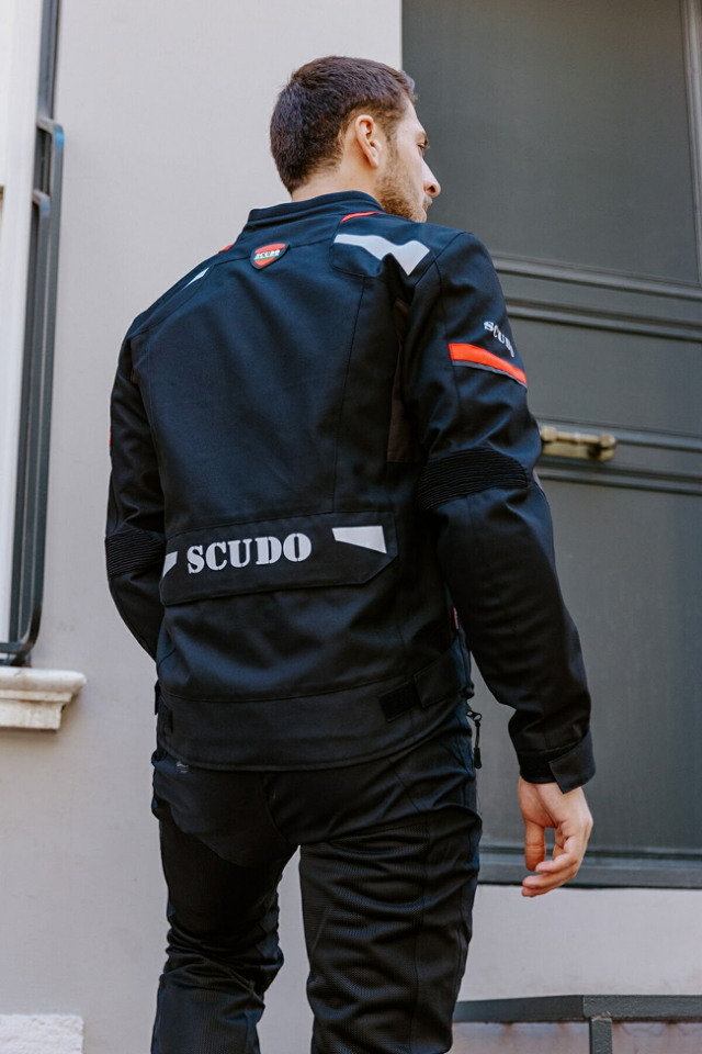 Scudo Madrid 3 Mevsim Erkek Motosıklet Montu - Siyah Kırmızı XL