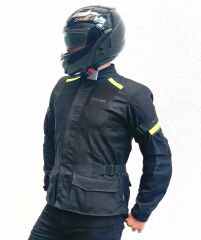 Scudo Vivaldi 4 Mevsim Motosiklet Ceketi - Siyah/Sarı - M