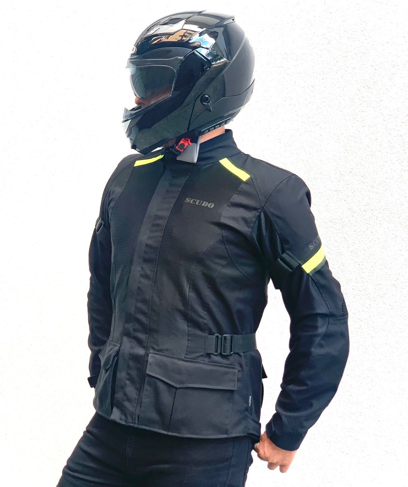Scudo Vivaldi 4 Mevsim Motosiklet Ceketi - Siyah/Sarı - XL
