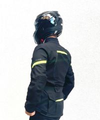 Scudo Vivaldi 4 Mevsim Motosiklet Ceketi - Siyah/Sarı - 3XL