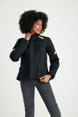 Scudo Vivaldi 4 Mevsim Kadın Motosiklet Montu - Siyah/Sarı