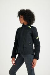 Scudo Vivaldi 4 Mevsim Kadın Motosiklet Montu - Siyah/Sarı