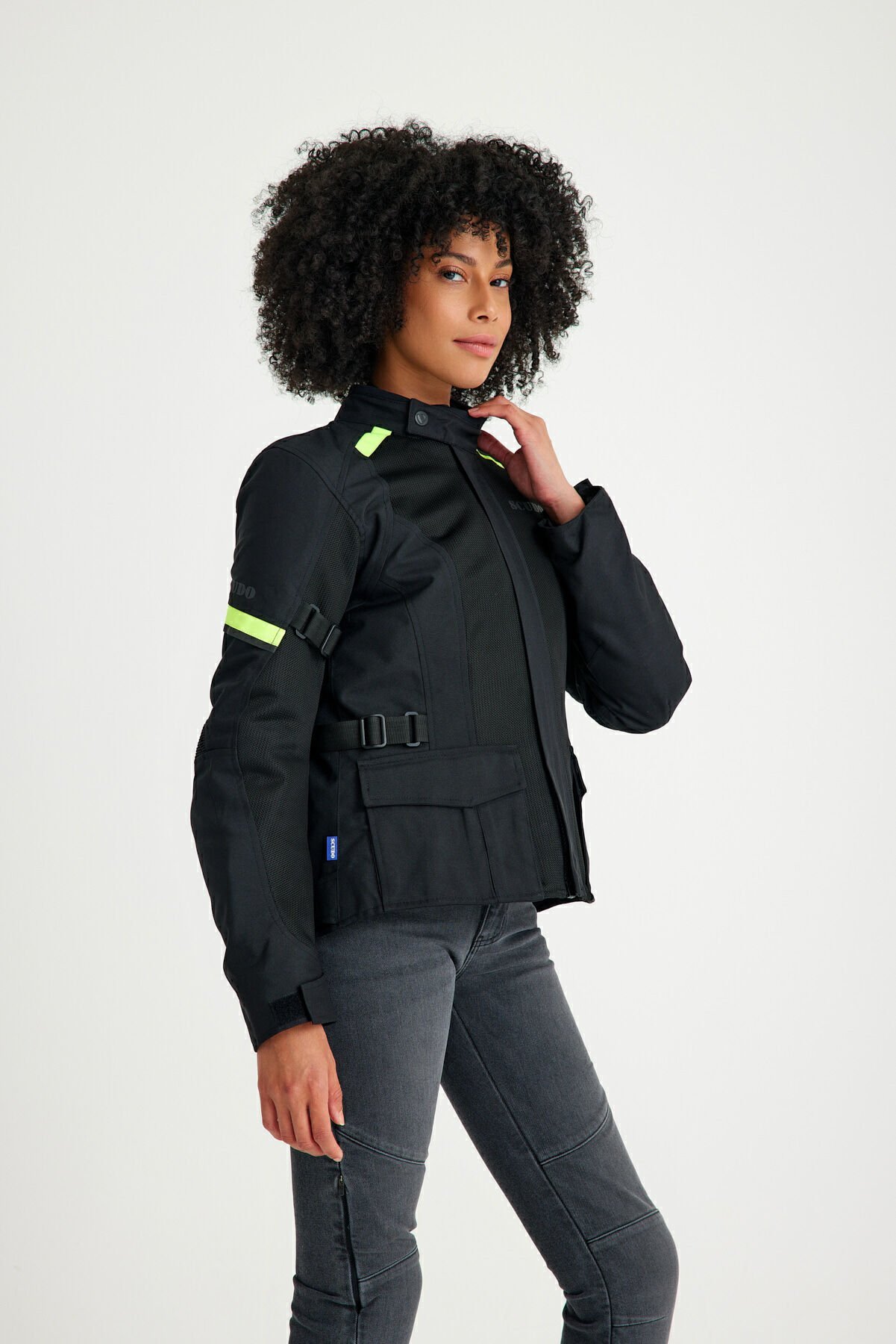 Scudo Vivaldi 4 Mevsim Kadın Motosiklet Montu - Siyah/Sarı