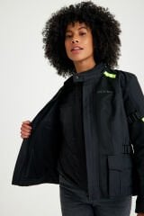 Scudo Vivaldi 4 Mevsim Kadın Motosiklet Montu - Siyah/Sarı