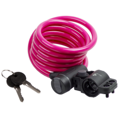 M-Wave S 10.18 Spiral Anahtarlı Kilit 10x1800 mm - Pembe