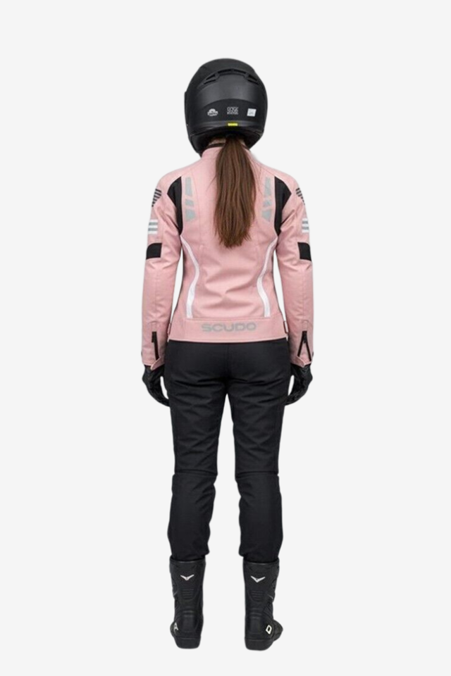 Scudo Lyon Pembe 4 Mevsim Kadın Motosiklet Montu M