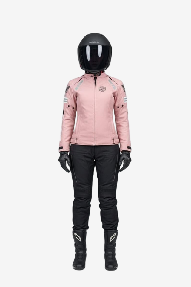 Scudo Lyon Pembe 4 Mevsim Kadın Motosiklet Montu M