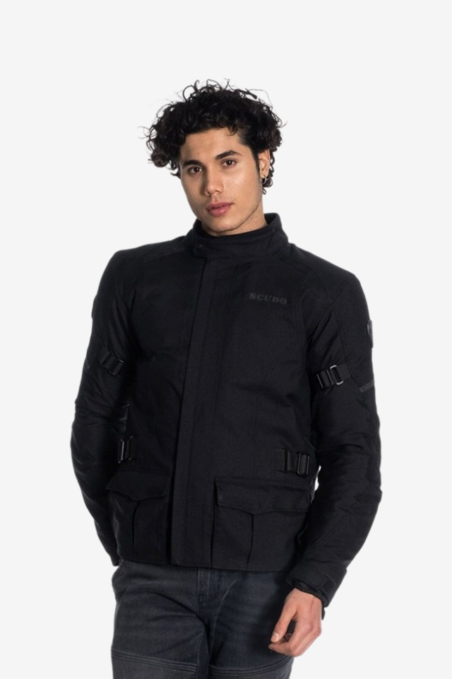 Scudo Vivaldi 4 Mevsim Motosiklet Montu - Siyah/Siyah 2XL