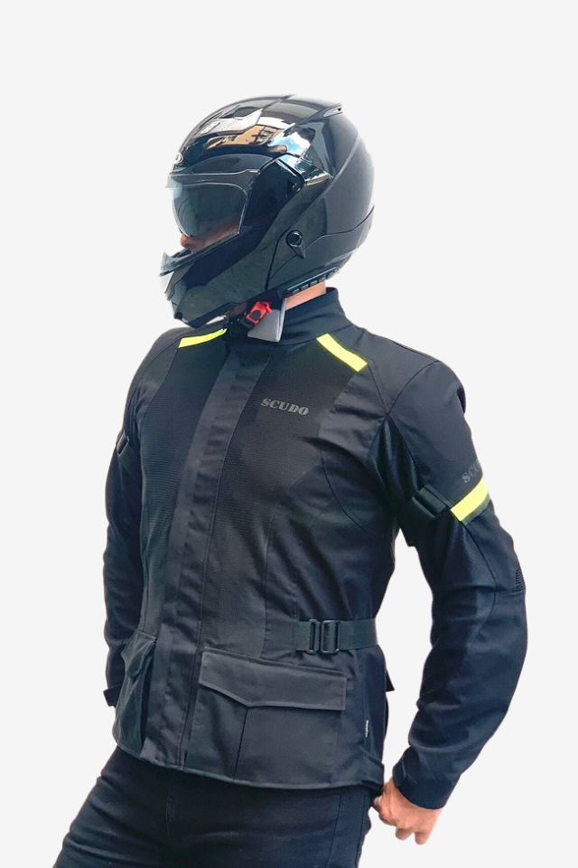 Scudo Vivaldi 4 Mevsim Motosiklet Montu - Siyah/Sarı 5XL