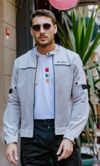 Scudo Milano Gri Yazlık Fileli Erkek Motosiklet Montu