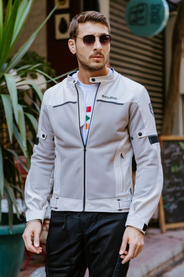 Scudo Milano Gri Yazlık Fileli Erkek Motosiklet Montu 6XL