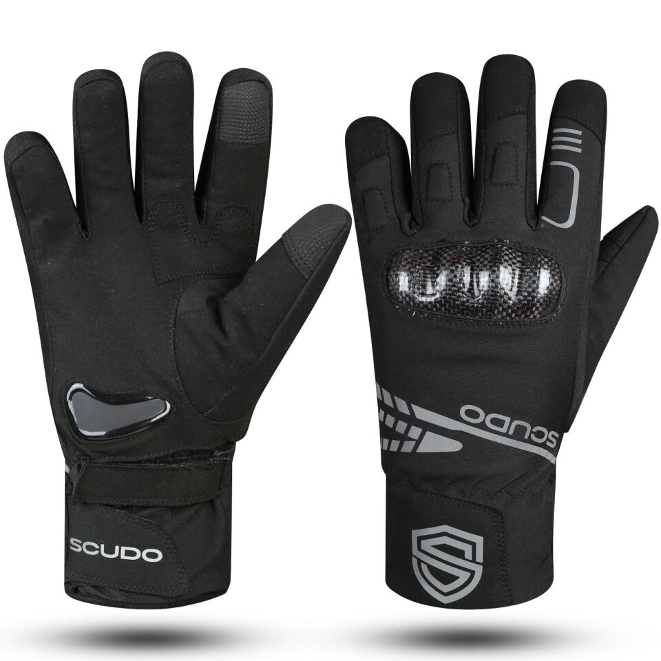 Scudo Parma WP Carbon 1 Waterproof Uzun Parmak Kışlık Motosiklet Eldiveni - CE EN 13594:2015 Sertifikalı L