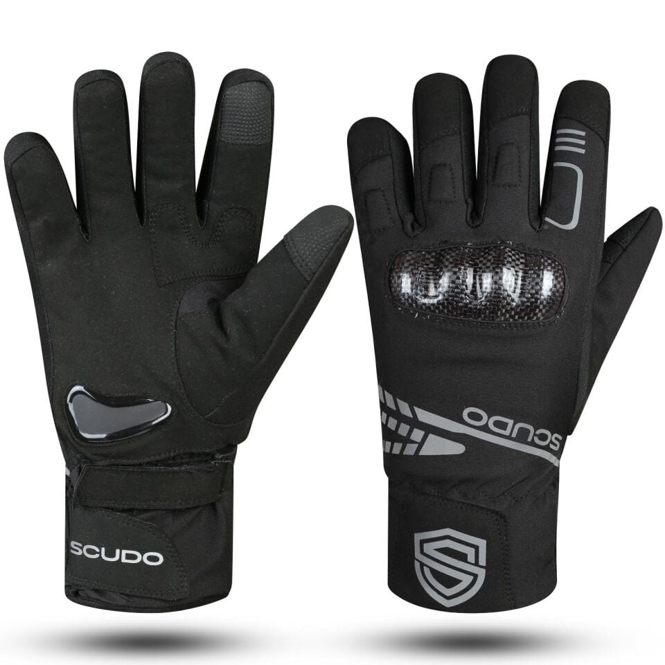 Scudo Parma WP Carbon 1 Waterproof Uzun Parmak Kışlık Motosiklet Eldiveni - CE EN 13594:2015 Sertifikalı L