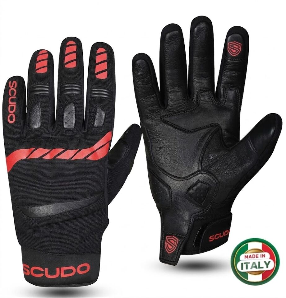 Scudo Parma 2 Dokunmatik 4 Mevsim Motosiklet Eldiveni - Kırmızı XL