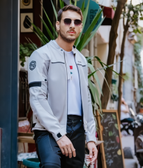 Scudo Milano Gri Yazlık Fileli Erkek Motosiklet Ceketi - 6XL