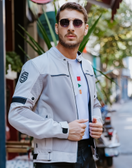 Scudo Milano Gri Yazlık Fileli Erkek Motosiklet Ceketi - 6XL