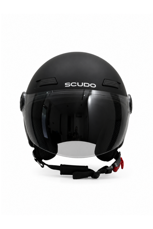 Scudo C1 Open Face Çene Açık Motosiklet Kaskı Ece 22.06 Sertifikalı Mat Siyah XS