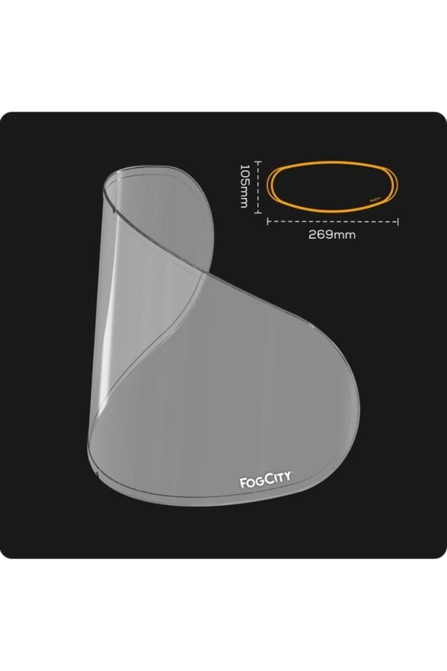 Fog City Easy Açık Kask Standart Buğu Önleyici Şeffaf Cam FC004