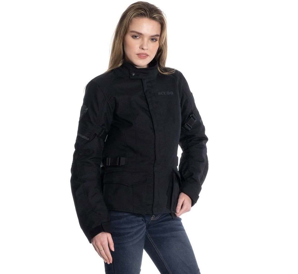 Scudo Vivaldi 4 Mevsim Kadın Motosiklet Montu - Siyah/Siyah