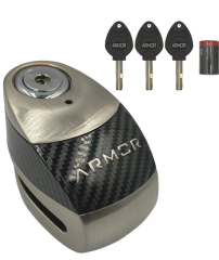 Armor 610MVA Plus Motosiklet Disk Kilidi Gri 10mm Alarmlı ( 120db)