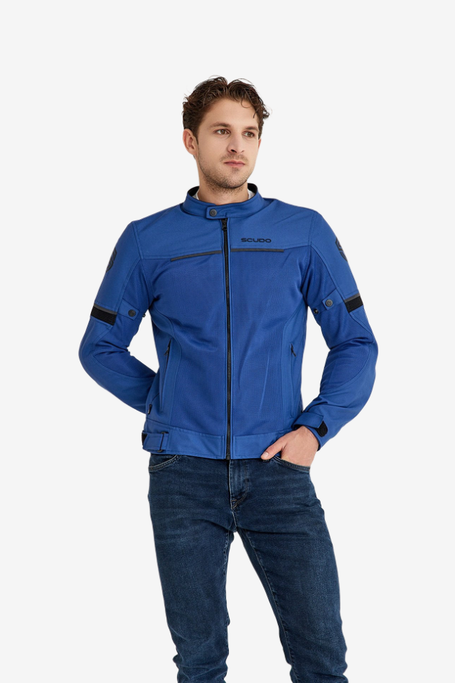 Scudo Milano Mavi Yazlık Fileli Erkek Motosiklet Montu 2XL