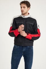 Scudo Santiago Kırmızı Yazlık Fileli Erkek Motosiklet Montu 2XL