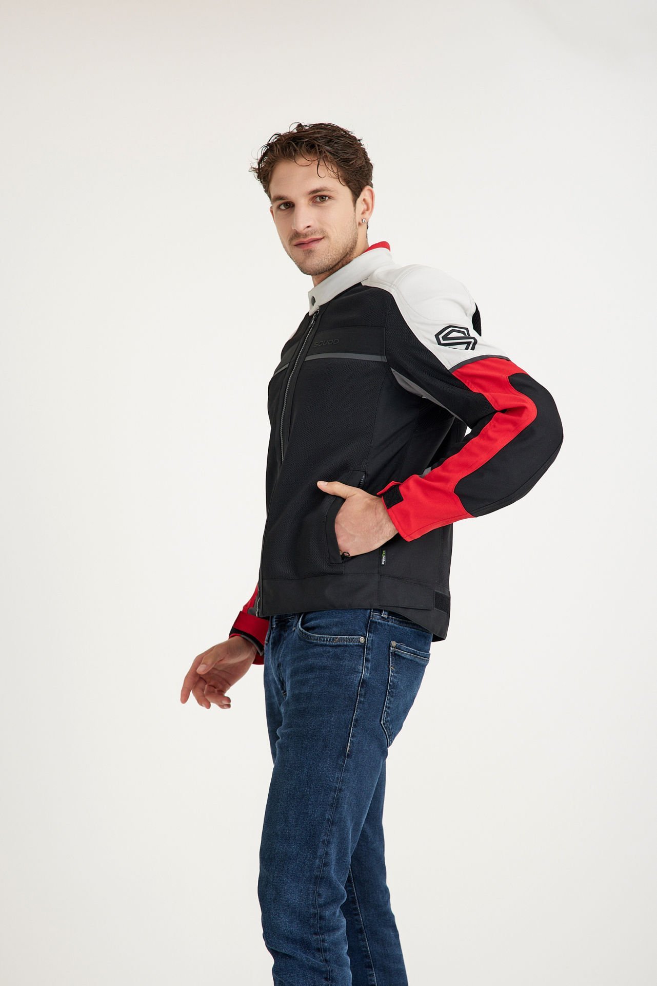 Scudo Santiago Kırmızı Yazlık Fileli Erkek Motosiklet Montu 2XL