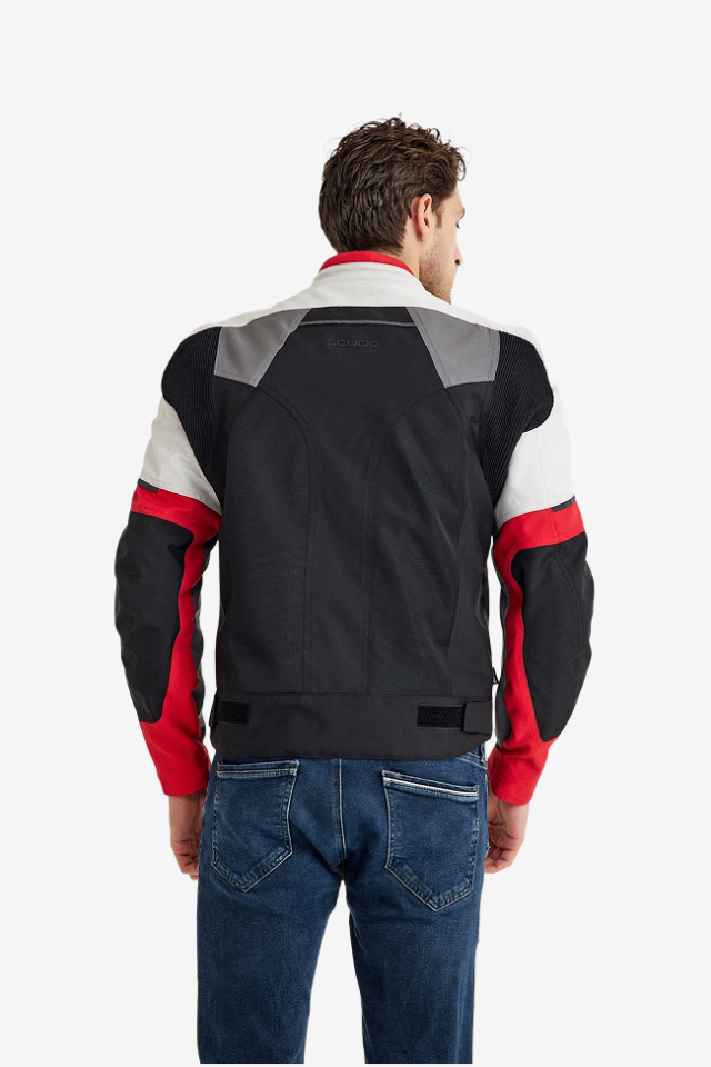 Scudo Santiago Kırmızı Yazlık Fileli Erkek Motosiklet Montu 2XL