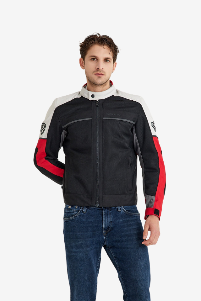 Scudo Santiago Kırmızı Yazlık Fileli Erkek Motosiklet Montu 2XL