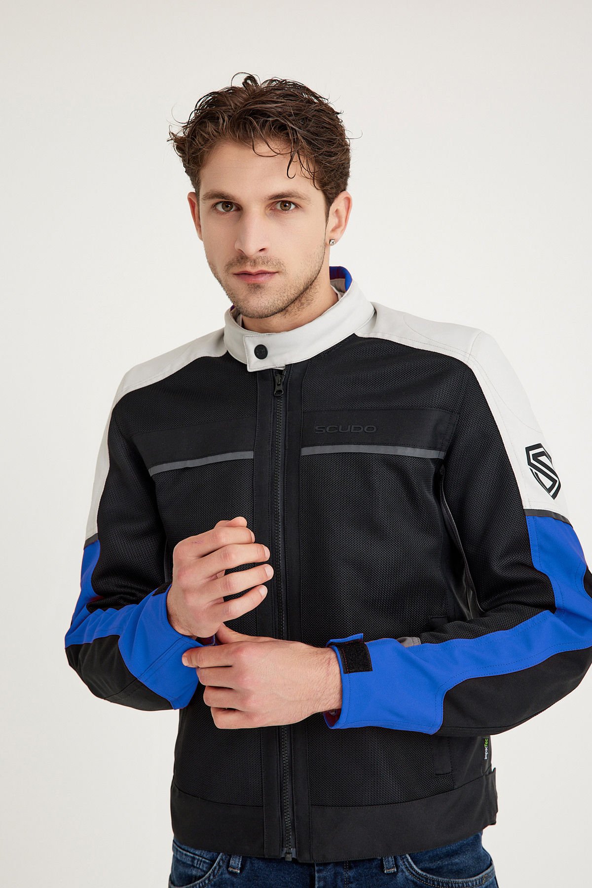 Scudo Santiago Mavi Yazlık Fileli Erkek Motosiklet Montu