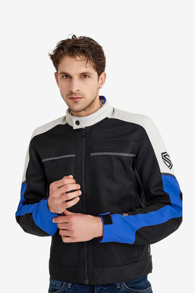 Scudo Santiago Mavi Yazlık Fileli Erkek Motosiklet Montu L