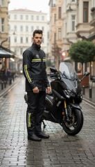 Scudo Londra Siyah Alt Üst Takım Motosiklet Yağmurluğu