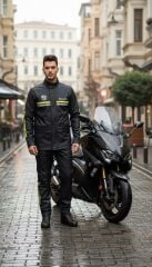 Scudo Londra Siyah Alt Üst Takım Motosiklet Yağmurluğu