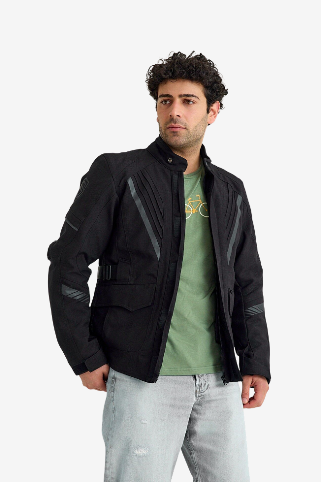 Scudo Alaska Cordura Siyah Kışlık Erkek Motosiklet Montu 2XL