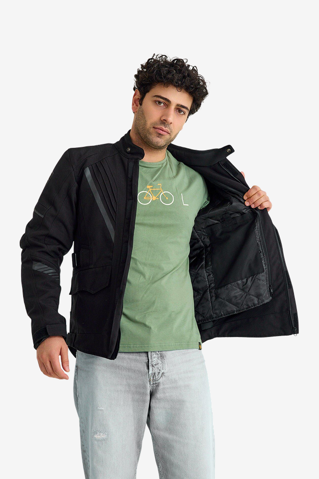 Scudo Alaska Cordura Siyah Kışlık Erkek Motosiklet Montu S