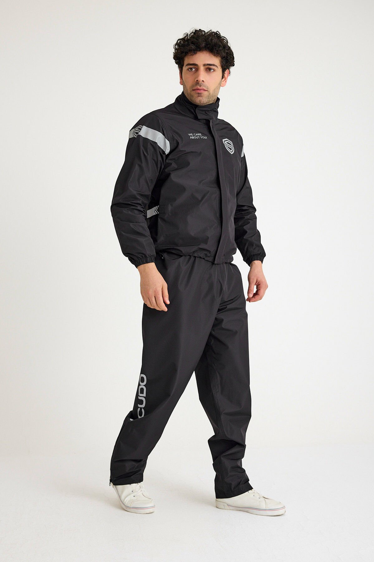 Scudo Peru Siyah Alt Üst Motosiklet Yağmurluğu