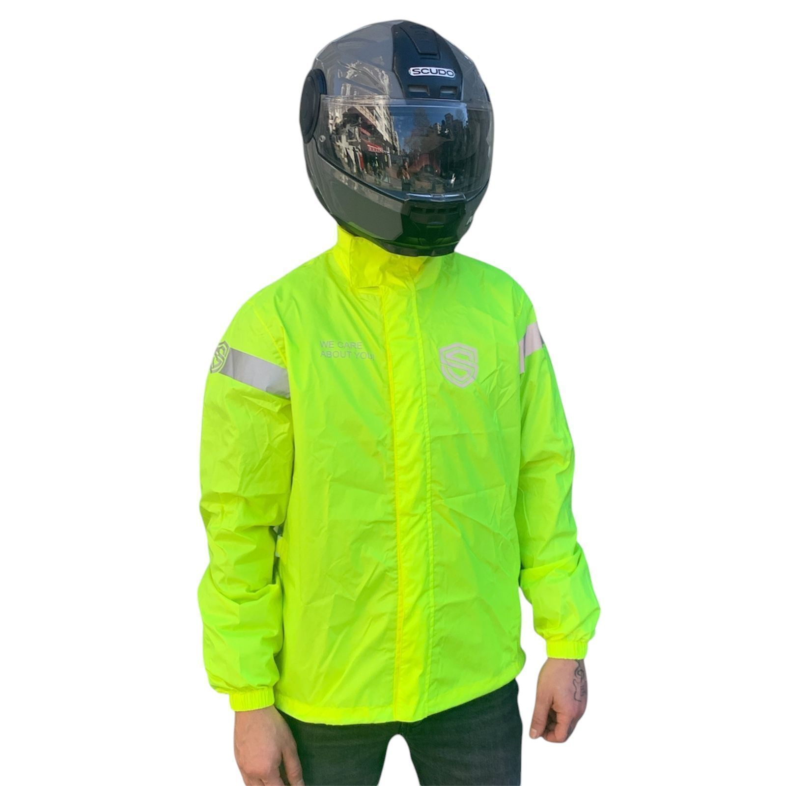 Scudo Peru Sarı Üst Motosiklet Yağmurluğu 3XL